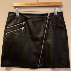 EXPRESS Sexy Leather Skirt with Silver Zipper